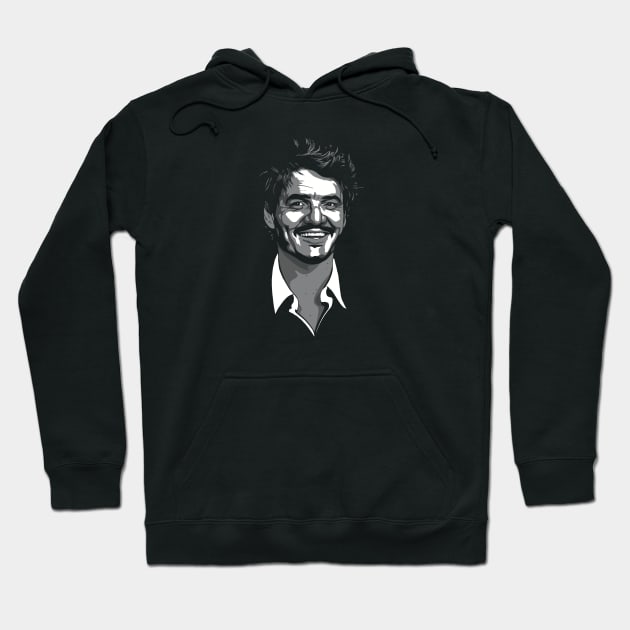 Pedro Pascal greyscale Hoodie by @johnnehill